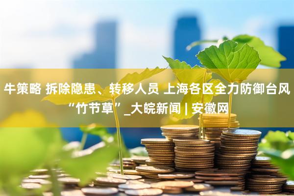 牛策略 拆除隐患、转移人员 上海各区全力防御台风“竹节草”_大皖新闻 | 安徽网
